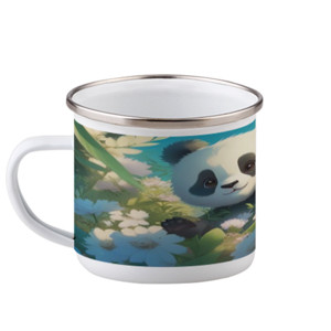 Mug Enamel Anak panda lucu 1