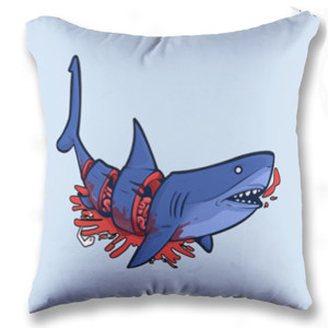 Bantal ilustrasi ikan Hiu terpotong