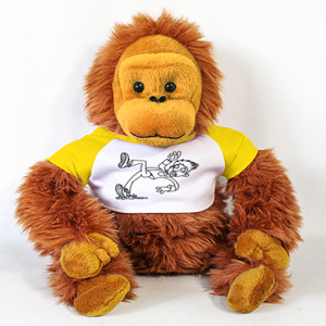 Boneka Orang Utan Slip Injury Man