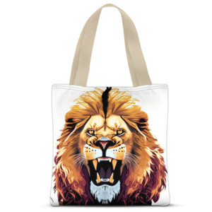 Tas Tote Fullprint Lion face - Singa alam liar 11