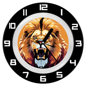 Jam Dinding Lion face - Singa alam liar 11