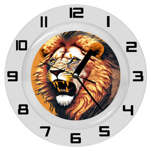 Jam Dinding Lion face - Singa alam liar 8