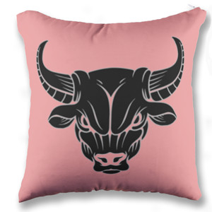 Bantal kepala banteng marah hitam