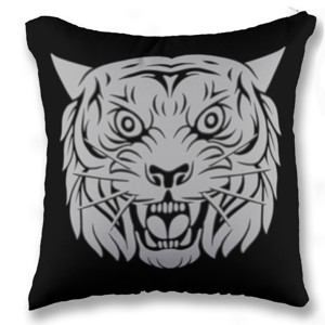 Bantal Wajah harimau marah putih