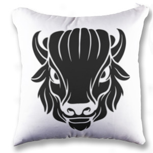 Bantal kepala bison marah putih