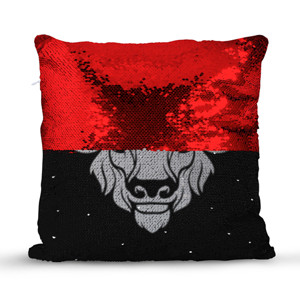 Bantal Ajaib kepala bison marah putih