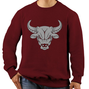 Jaket Sweater kepala banteng marah putih