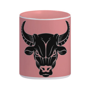 Mug kepala banteng marah hitam